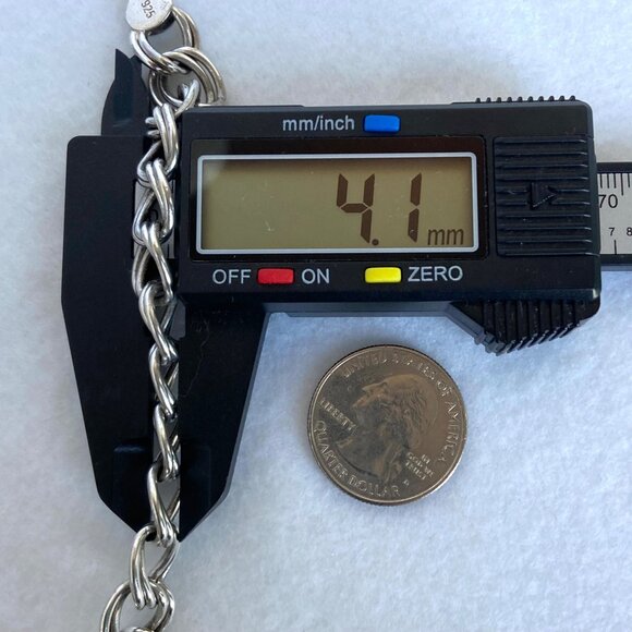 Italian Sterling Silver 925 11MM Wide Double Curb Link Charm Bracelet 8" - Picture 16 of 16